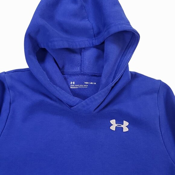 Under Armour Youth M Blue Hoodie With Two-Tone Design & Logo On Chest - Picture 5 of 10